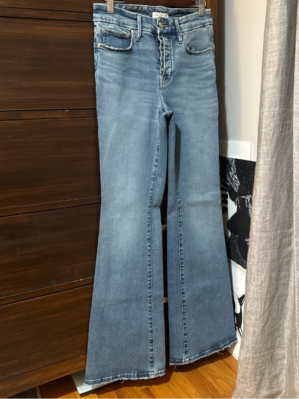 Good American Light Blue Flare Jeans